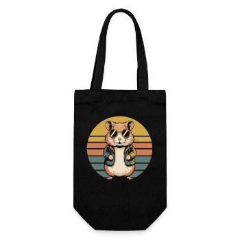 Hamster Dessin animé Personnage Animal de compagnie coloré - Sac à bouteille - noir - Devant