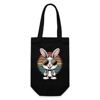 Cooler Hase - Geschenkbeutel für Flaschen - Schwarz - Vorne