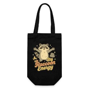 Big Raccoon Energy Humour rétro - Sac à bouteille - noir - Devant