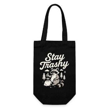 Rester trash raton laveur humour Meme citation t-shirt - Sac à bouteille - noir - Devant