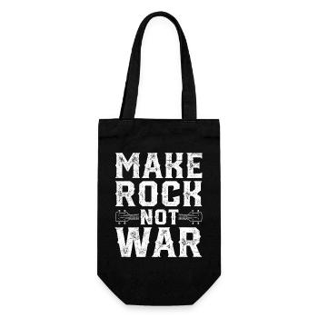 Make Rock Not War Rock Band Guitar Music - Geschenkbeutel für Flaschen - Schwarz - Vorne