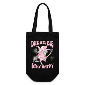 Dream big stay happy - positive Vibes Anime Shirt - Sac à bouteille - noir - Devant