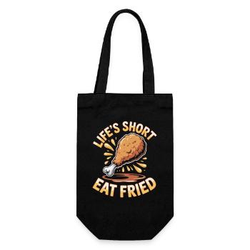  Lebenskurz Hähnchen Liebhaber Frittiertes Essen - Geschenkbeutel für Flaschen - Schwarz - Vorne