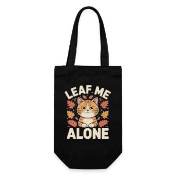 Chat Automne Drôle Laissez-moi tranquille - Sac à bouteille - noir - Devant