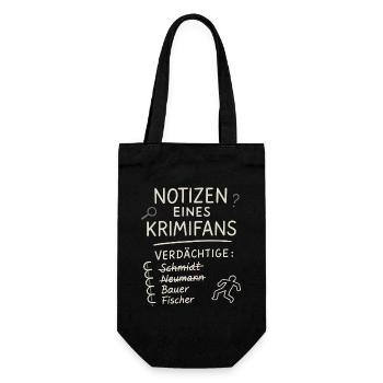 Notizen eines Krimifans – Lustiges True Crime Shir - Geschenkbeutel für Flaschen - Schwarz - Vorne