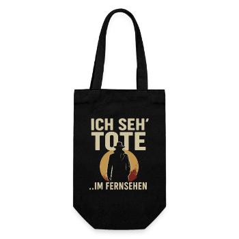 Ich seh’ Tote … im Fernsehen – Lustiges True Crime - Geschenkbeutel für Flaschen - Schwarz - Vorne