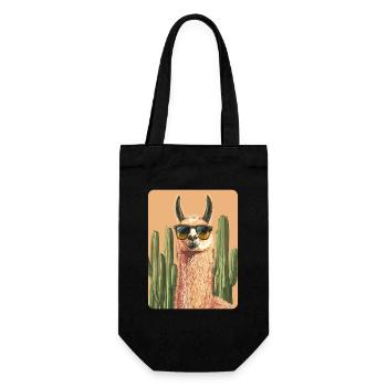 Lama - Geschenkbeutel für Flaschen - Schwarz - Vorne