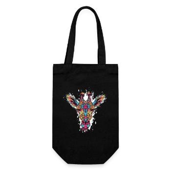 Kaleidoskop Giraffenkopf - Geschenkbeutel für Flaschen - Schwarz - Vorne