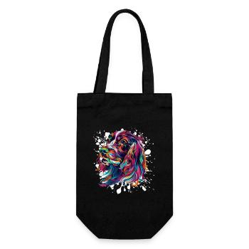 Colorful Dog Portrait Splashes - Gift Bag for Bottles - black - Front