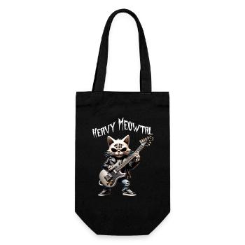 Cat Rocker with Guitar - Gift Bag for Bottles - black - Front