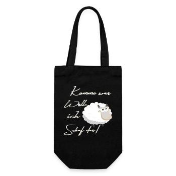 Kuscheliges Schaf Cartoon Spruch - Geschenkbeutel für Flaschen - Schwarz - Vorne