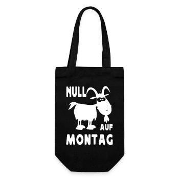 Null Bock Auf Montag Ziege Motiv - Geschenkbeutel für Flaschen - Schwarz - Vorne