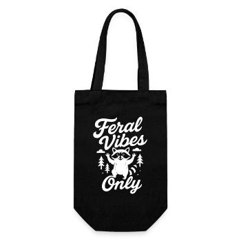 Feral Vibes Only Raccoon Humour Citation Tee - Sac à bouteille - noir - Devant