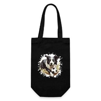 Border Collie Chien Football Sport - Sac à bouteille - noir - Devant