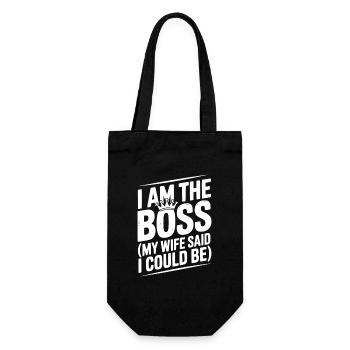 I Am the Bos (My Wife Said I Could Be) - Gift Bag for Bottles - black - Front