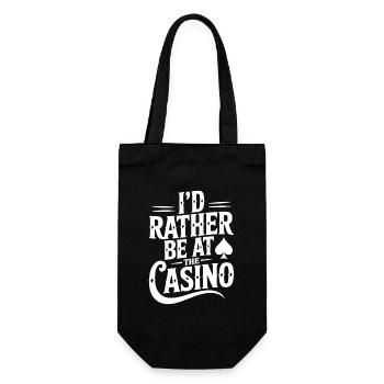 Ich wäre lieber im Casino - Geschenkbeutel für Flaschen - Schwarz - Vorne