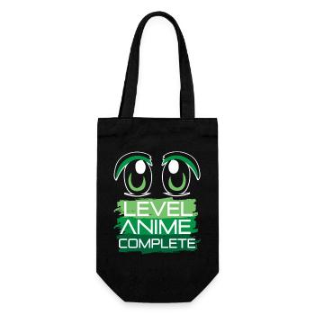Level Anime Complete Manga Otaku Kawaii Comic - Gift Bag for Bottles - black - Front