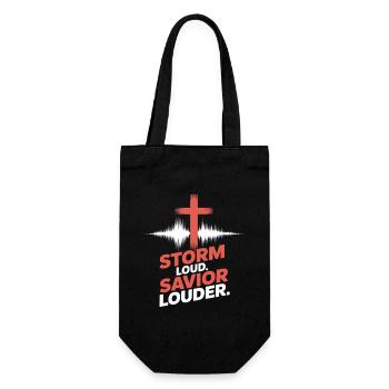 Storm Loud Savior Louder Lobpreis - Geschenkbeutel für Flaschen - Schwarz - Vorne