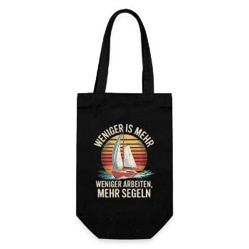 Work less, sail more - relax - Gift Bag for Bottles - black - Front