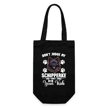 Don't judge my Schipperke and I - Gift Bag for Bottles - black - Front