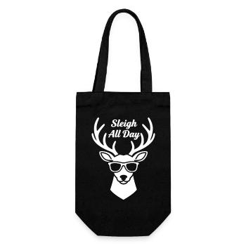 Sleigh All Day Deer Graphic - Geschenkbeutel für Flaschen - Schwarz - Vorne