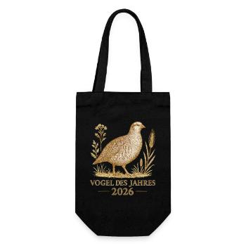 Noble Partridge – Bird of the Year 2026 Nature Motif - Gift Bag for Bottles - black - Front
