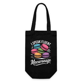 Macaron Französische Desserts - Geschenkbeutel für Flaschen - Schwarz - Vorne