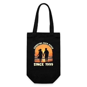 Anniversary of mutual harassment since 1999 - Gift Bag for Bottles - black - Front