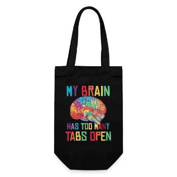 Brain: Too many tabs open - Gift Bag for Bottles - black - Front