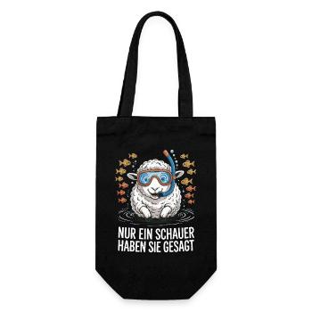 Just a Shower – Funny Sheep Design - Gift Bag for Bottles - black - Front