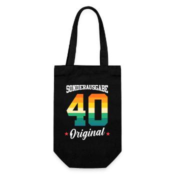 40th birthday - Gift Bag for Bottles - black - Front