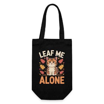 Chat Automne Drôle Laissez-moi tranquille - Sac à bouteille - noir - Devant