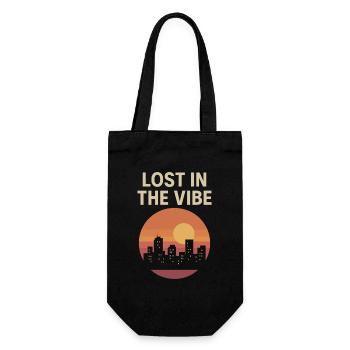 Lost in the Vibe – Sunset City Design - Gift Bag for Bottles - black - Front