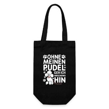 Ohne Meinen Pudel Geh Ich Nirgendwo Hin - Geschenkbeutel für Flaschen - Schwarz - Vorne