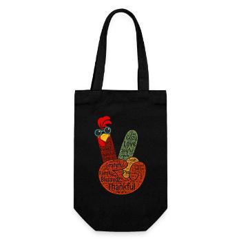 Grateful Peace Sign Hand - Gift Bag for Bottles - black - Front