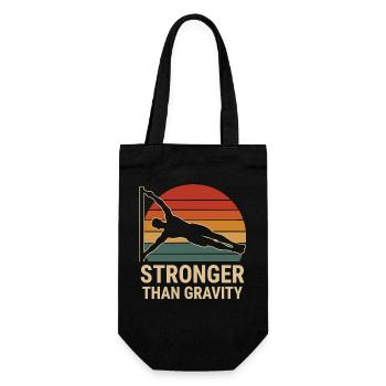 Stronger Than Gravity Calisthenics Fitnessstudio - Geschenkbeutel für Flaschen - Schwarz - Vorne