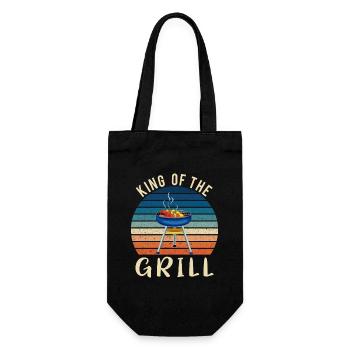 Roi du gril – Design de barbecue rétro - Sac à bouteille - noir - Devant