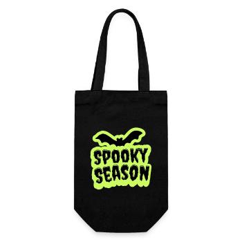 Spooky Season Halloween lettering with bat - Gift Bag for Bottles - black - Front