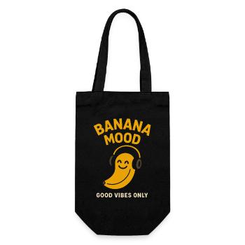 Banana Mood  - Geschenkbeutel für Flaschen - Schwarz - Vorne