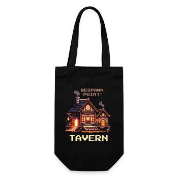 Respawn-Punkt Taverne | RPG Humor & Bier - Geschenkbeutel für Flaschen - Schwarz - Vorne