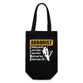 Baumpfleger Holzarbeiter Waldarbeiter Geschenk - Geschenkbeutel für Flaschen - Schwarz - Vorne