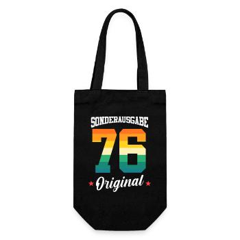 76 Birthday - Gift Bag for Bottles - black - Front