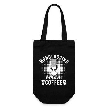 Theater Monologuing Before Coffee Actor Musical - Geschenkbeutel für Flaschen - Schwarz - Vorne