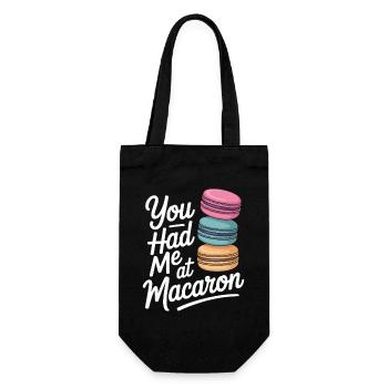 Macaron Französische Desserts - Geschenkbeutel für Flaschen - Schwarz - Vorne