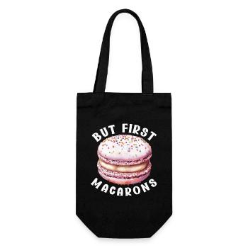 Macaron Französische Desserts - Geschenkbeutel für Flaschen - Schwarz - Vorne