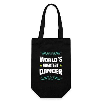 World's Greatest Dancer Typography - Gift Bag for Bottles - black - Front