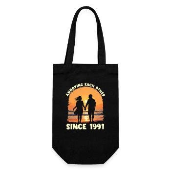 Anniversary of mutual harassment since 1991 - Gift Bag for Bottles - black - Front