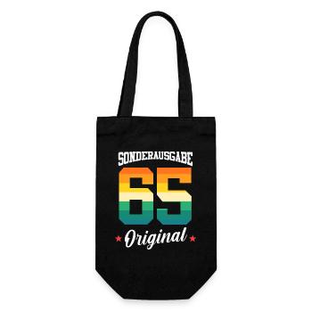 65 Birthday - Gift Bag for Bottles - black - Front
