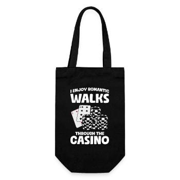 Romantic walks Casino Glücksspiel Lustiger Spieler - Geschenkbeutel für Flaschen - Schwarz - Vorne