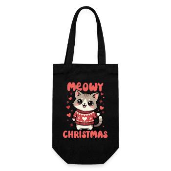 Meowy Christmas - Gift Bag for Bottles - black - Front